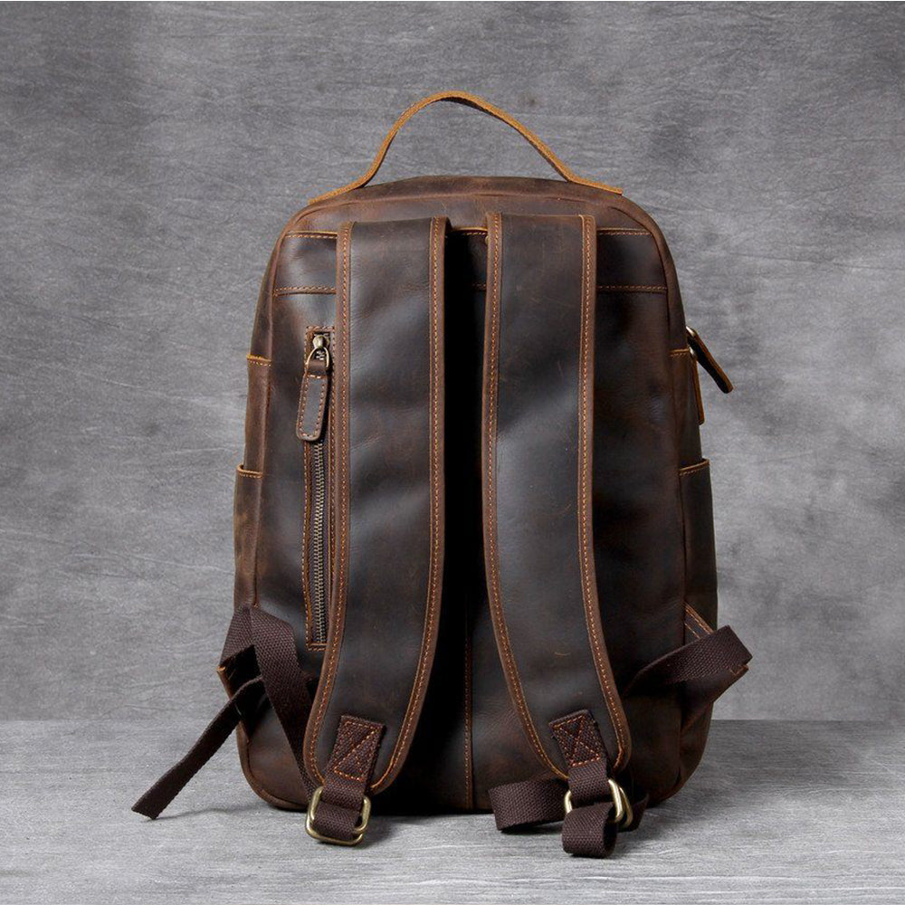 Jason - Premium Brown Leather Backpack