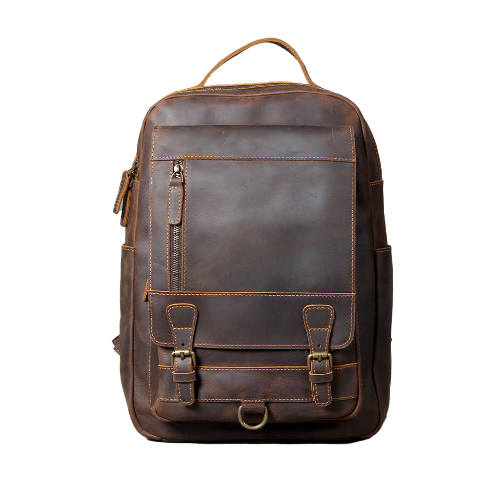 Jason - Premium Brown Leather Backpack