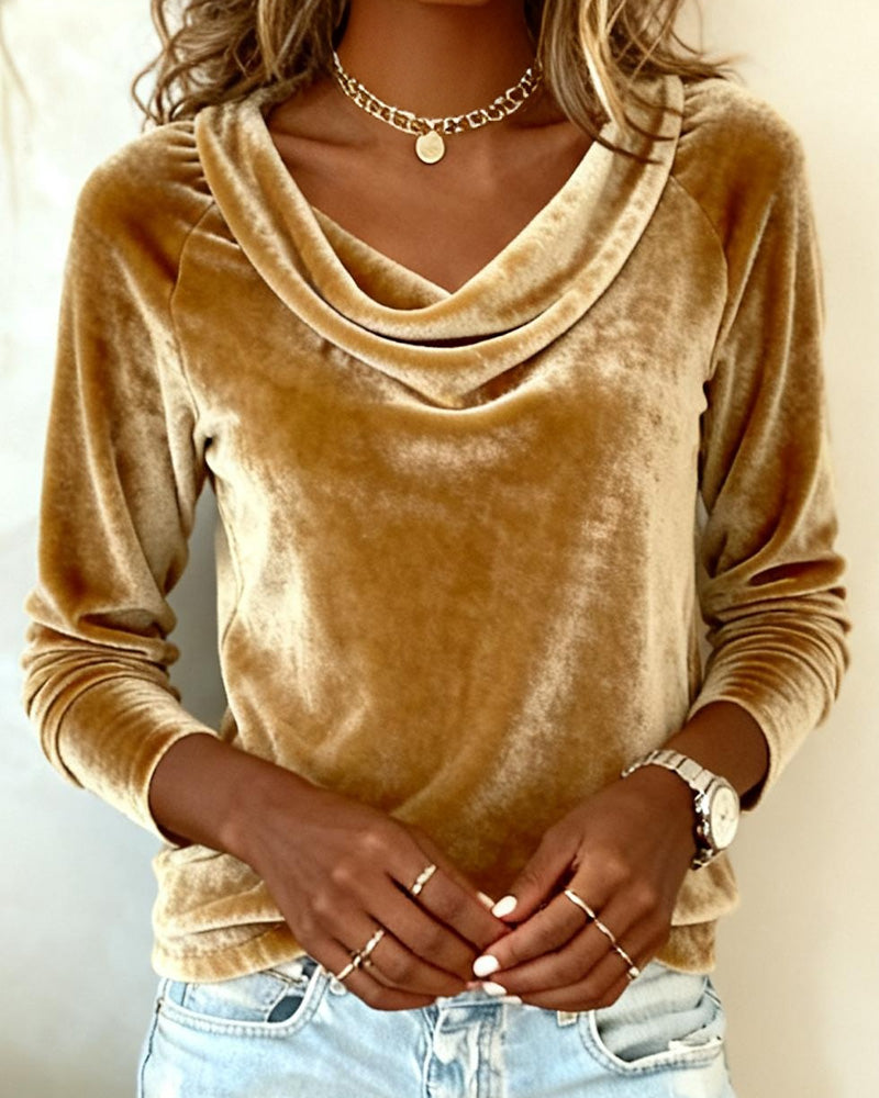 Marina | Soft Collar Velvet Blouse