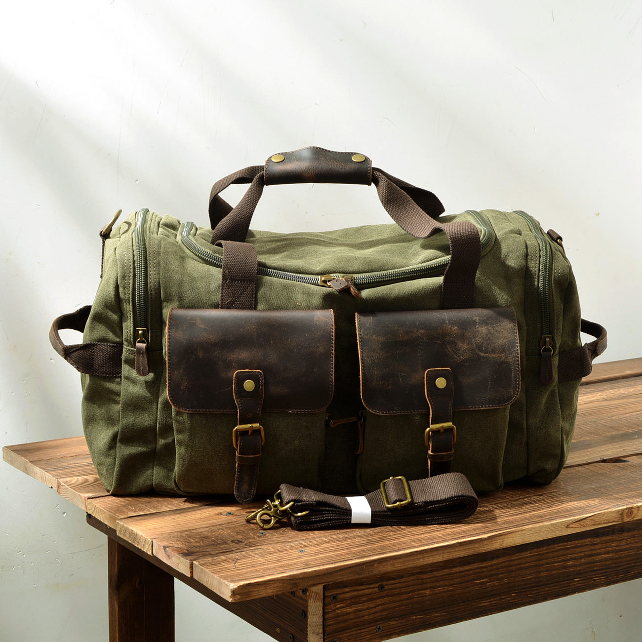 David - Canvas Leather Duffle Bags for Men