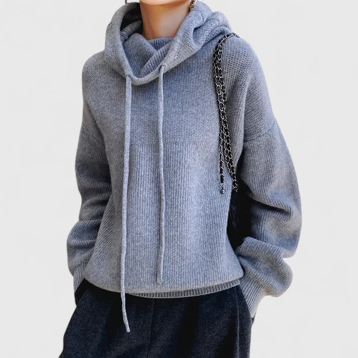 Marie | High Neck and Hooded Comfortable Sweater