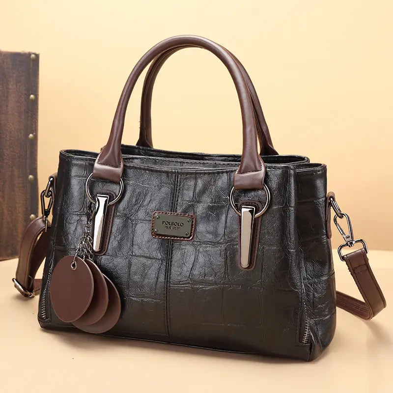 Stylish Genuine Leather Retro Boston Bag