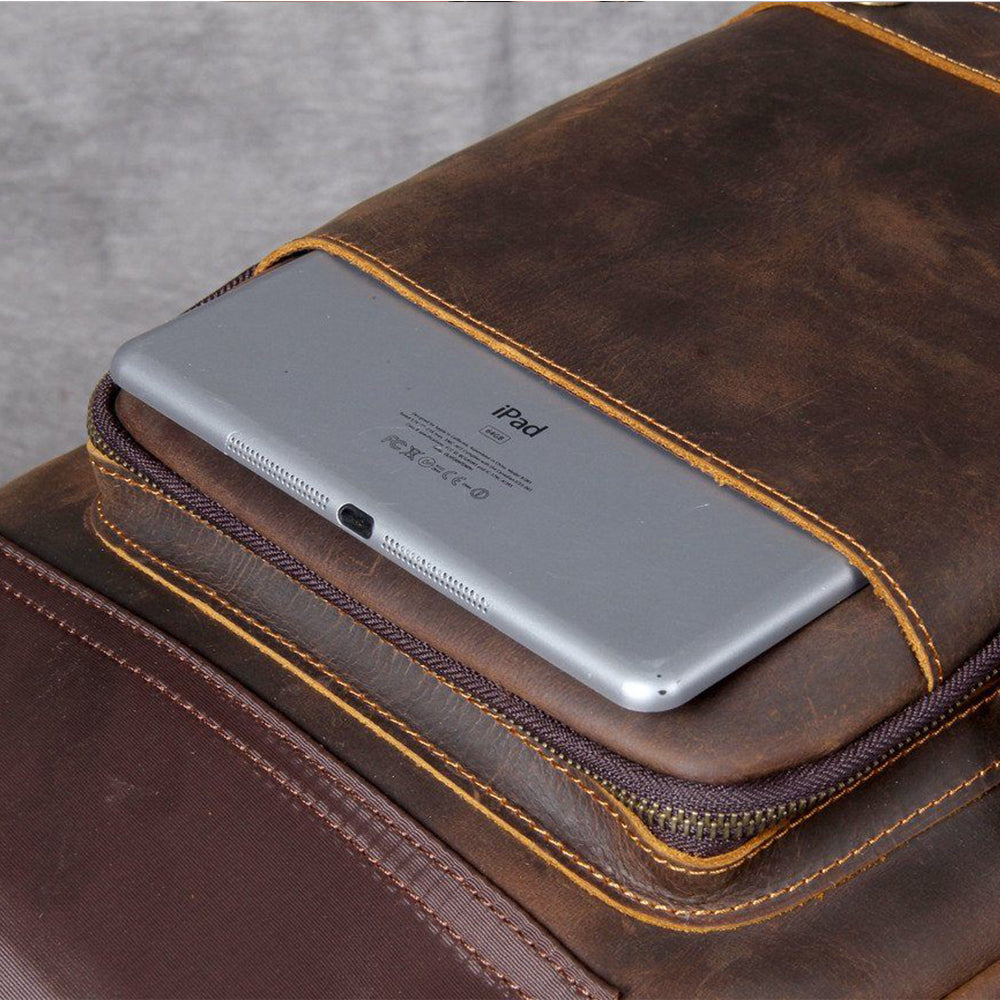 Jason - Premium Brown Leather Backpack