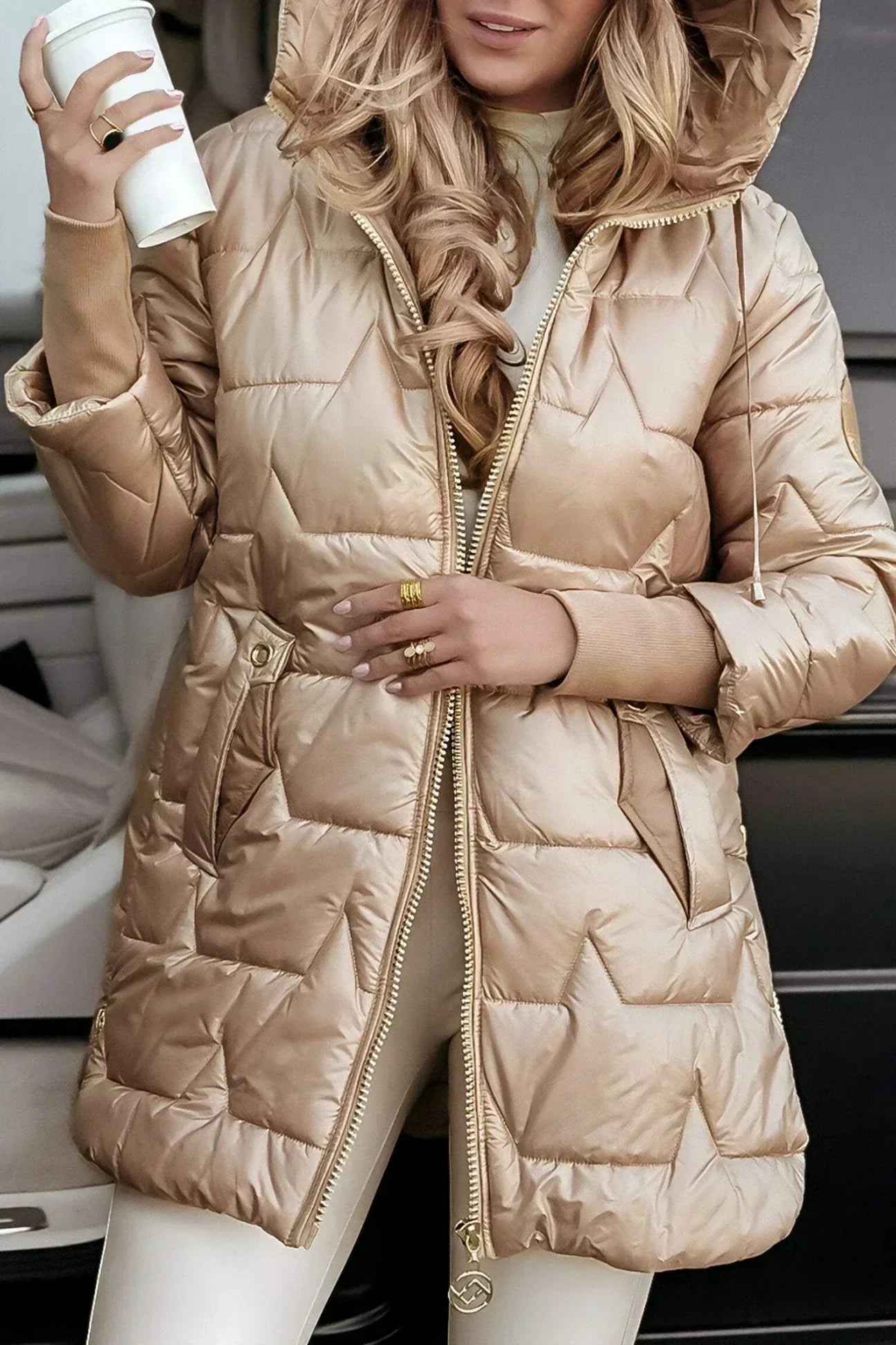 Lina | Long and Warm Hooded Puffer Jacket