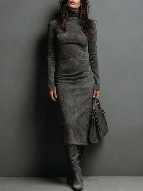 Ava | Suede Midi Dress