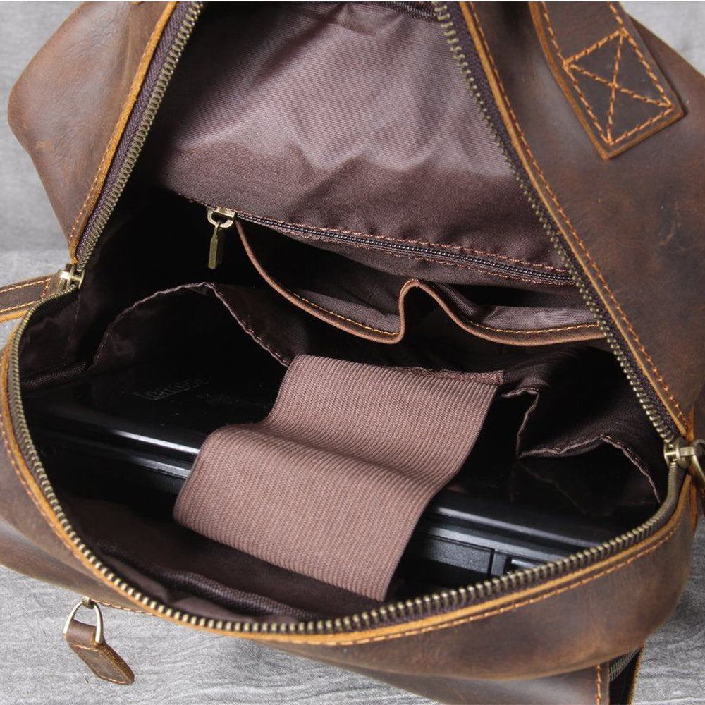 Jason - Premium Brown Leather Backpack
