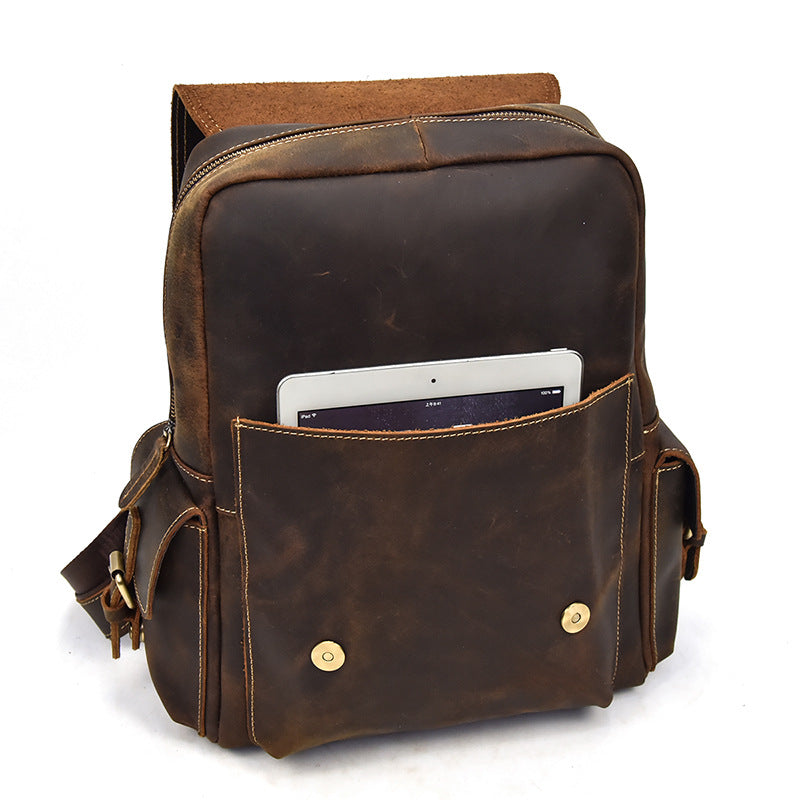Nathan - Water-Resistant Leather Backpack