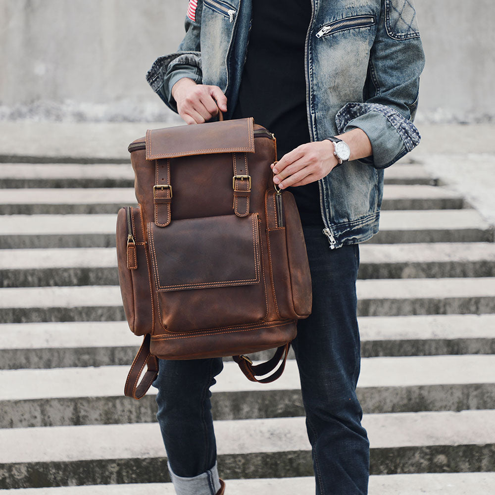 Charles - Men's Leather Laptop Backpack