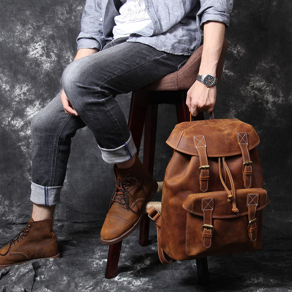 Jeffrey - Durable Classic Leather Backpack