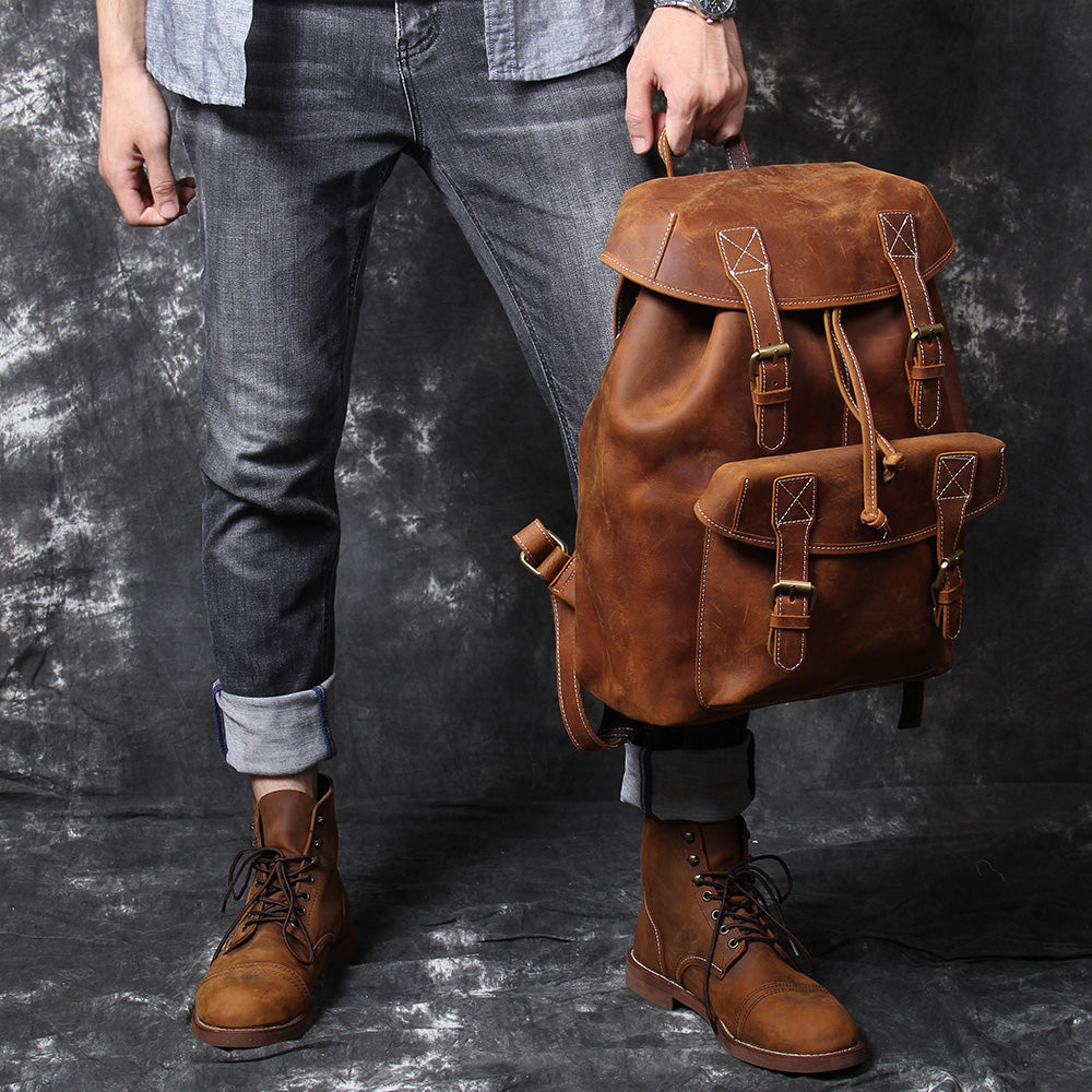 Jeffrey - Durable Classic Leather Backpack