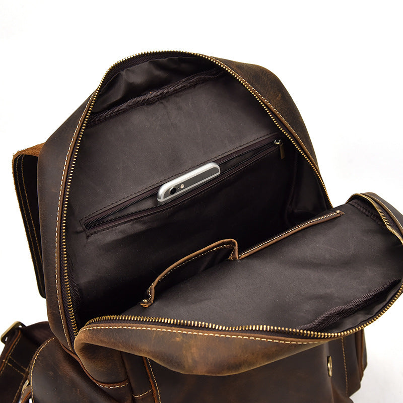 Nathan - Water-Resistant Leather Backpack