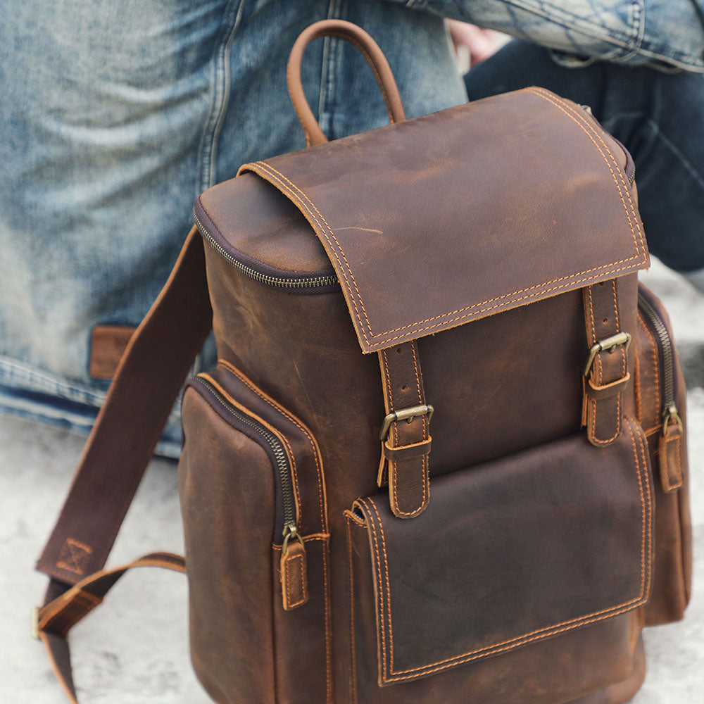 Charles - Men's Leather Laptop Backpack
