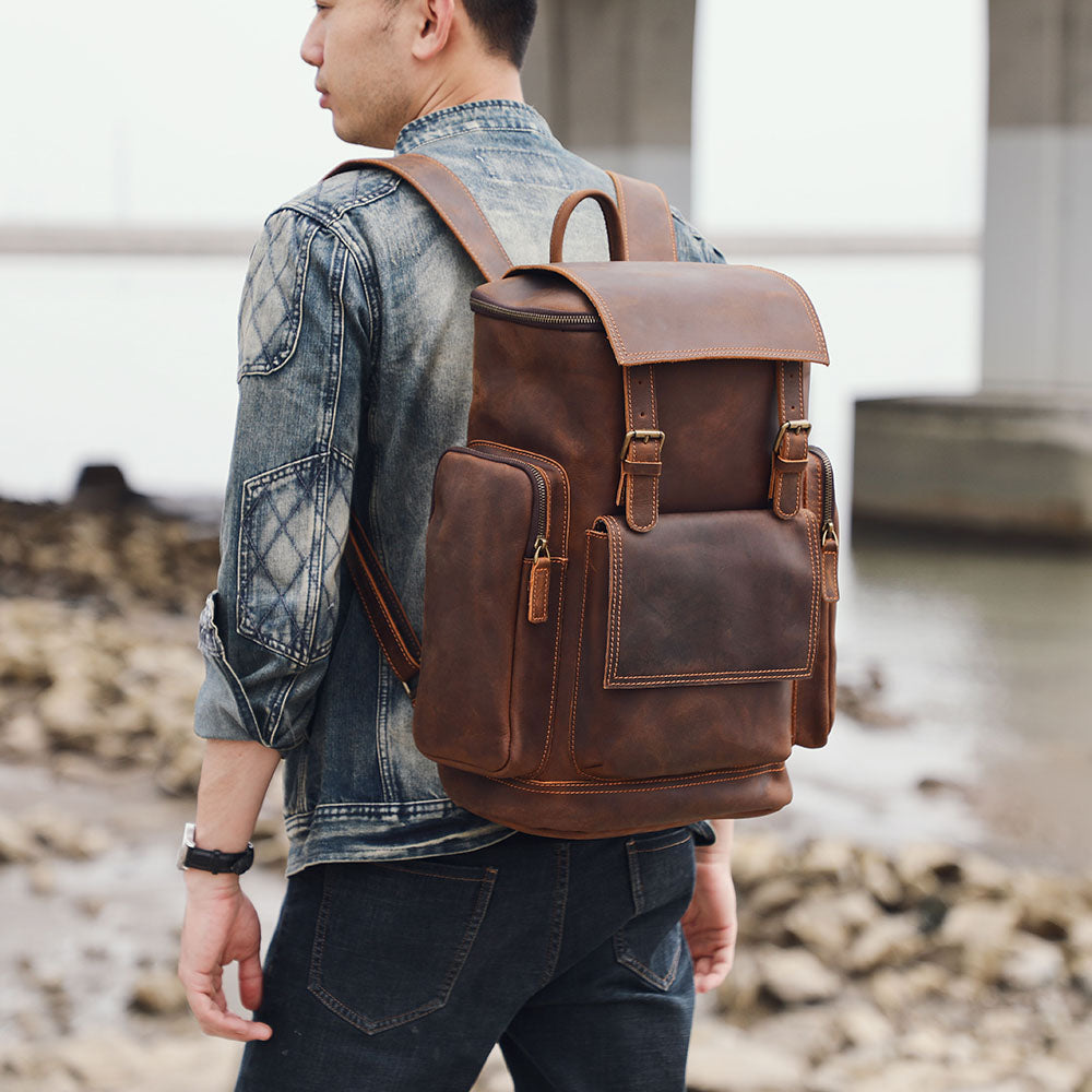 Charles - Men's Leather Laptop Backpack