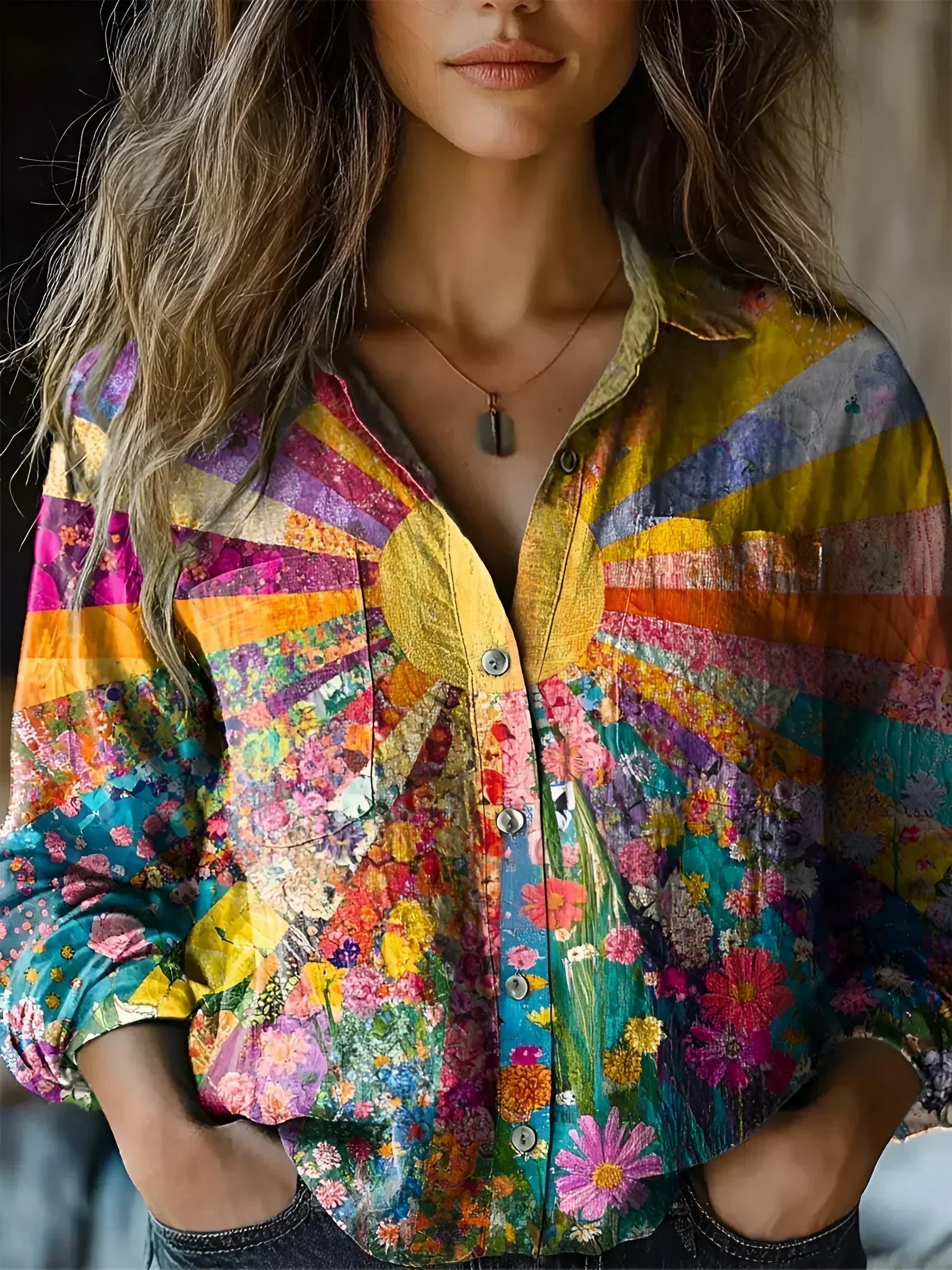 Tineke - Shimmering Sunflower Top
