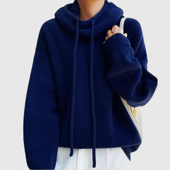 Marie | High Neck and Hooded Comfortable Sweater