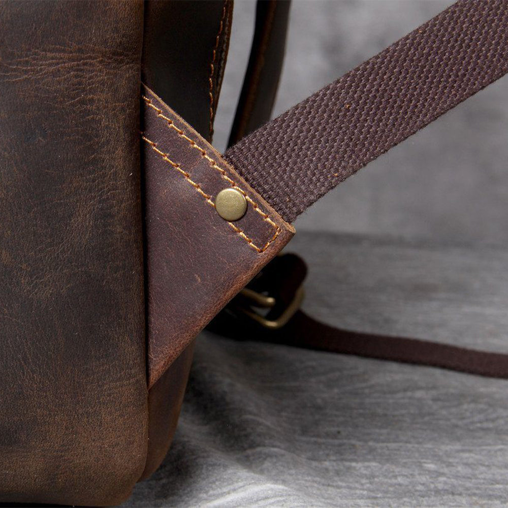 Jason - Premium Brown Leather Backpack