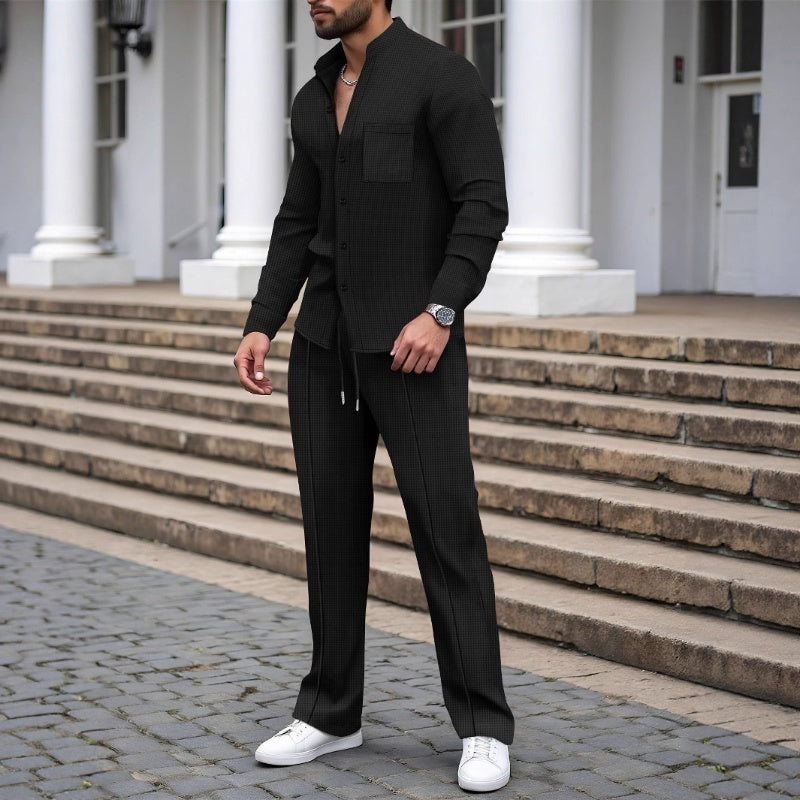 Men's 2-Piece Waffle Set – Comfortable Fit, Breathable & Versatile Style