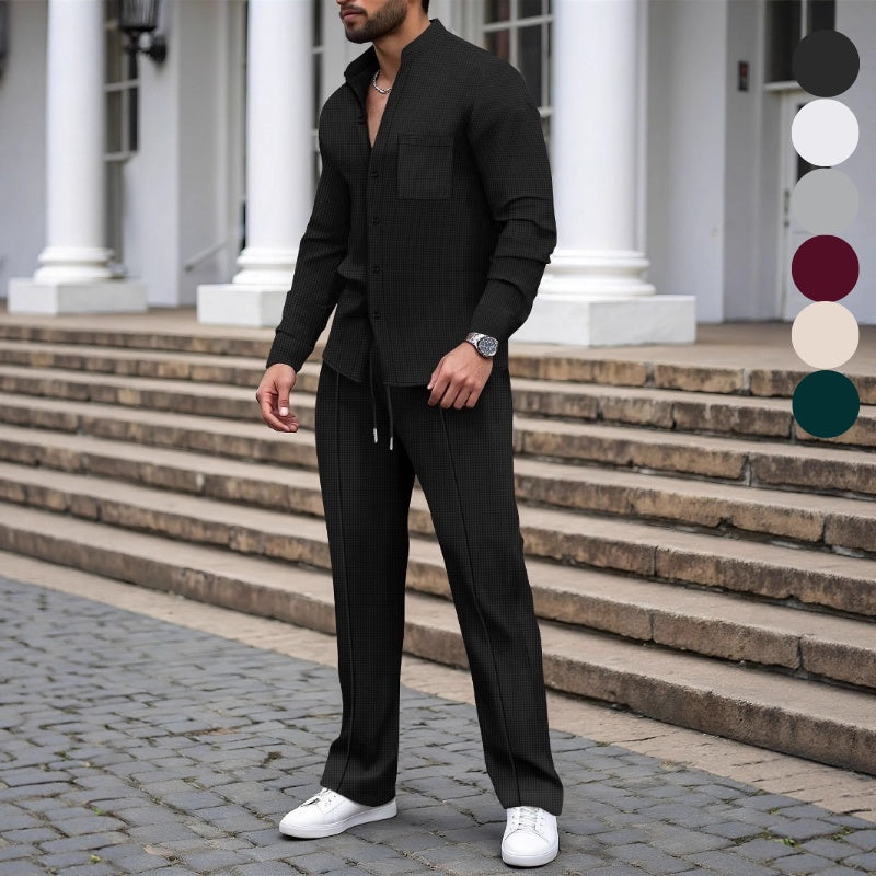 Men's 2-Piece Waffle Set – Comfortable Fit, Breathable & Versatile Style