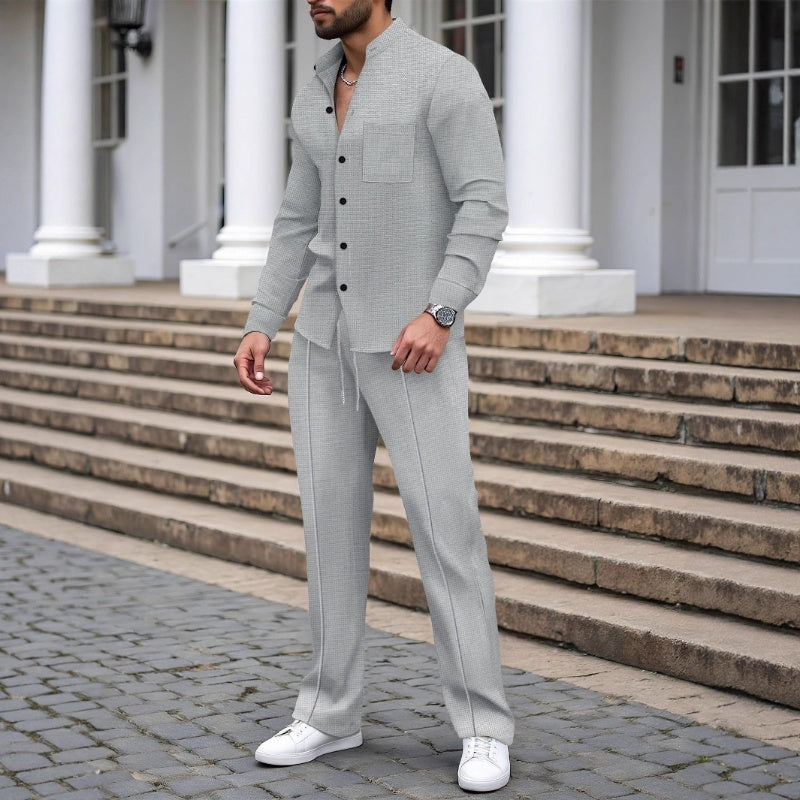 Men's 2-Piece Waffle Set – Comfortable Fit, Breathable & Versatile Style