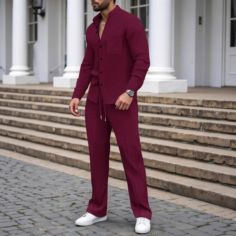 Men's 2-Piece Waffle Set – Comfortable Fit, Breathable & Versatile Style