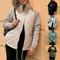 Knitted Patchwork Puffer Jacket for Women