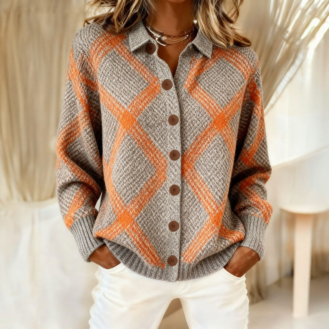 VIVIANA – Modern Checked Soft Sweater