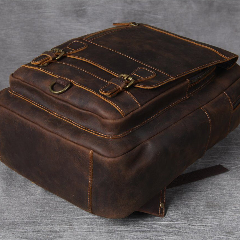 Jason - Premium Brown Leather Backpack