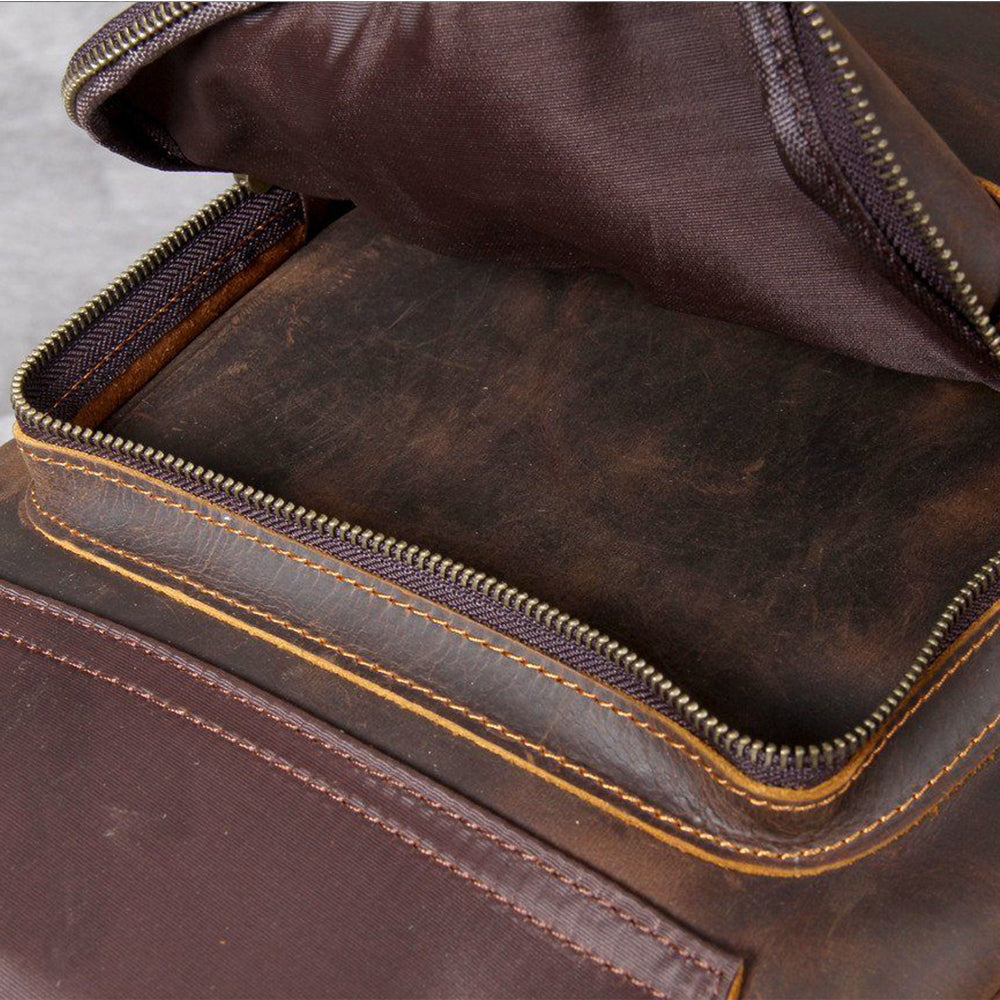 Jason - Premium Brown Leather Backpack