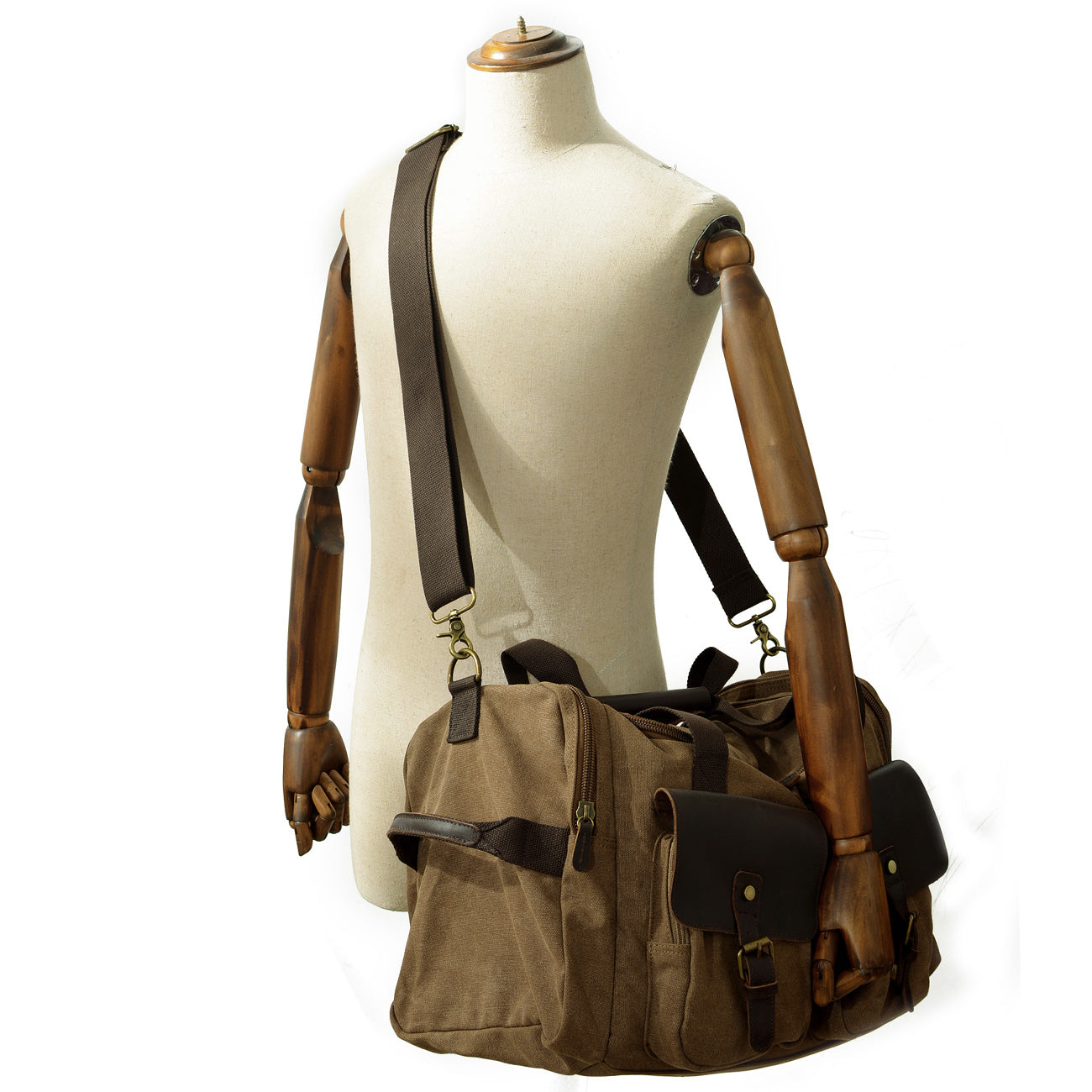 David - Canvas Leather Duffle Bags for Men