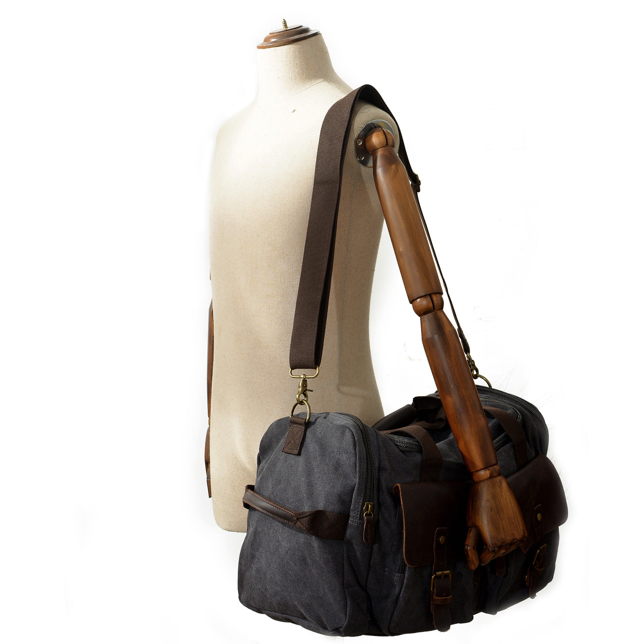 David - Canvas Leather Duffle Bags for Men